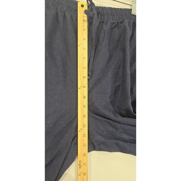 Coldwater Creek Womens 2-Piece Set Linen Tunic Top Crop Pants Blue Lagenlook XL - Picture 10 of 16